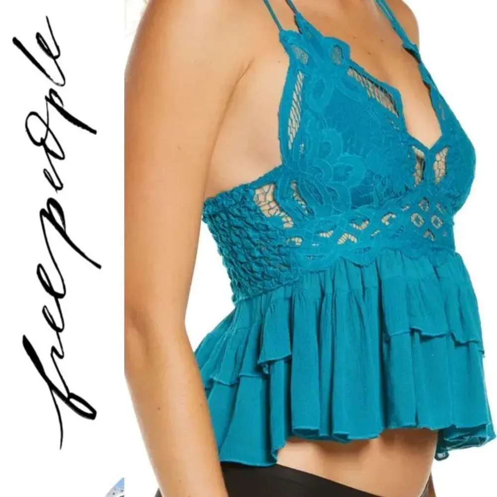 Free People Adella Teal Woman’s Cami - Picture 1 of 9